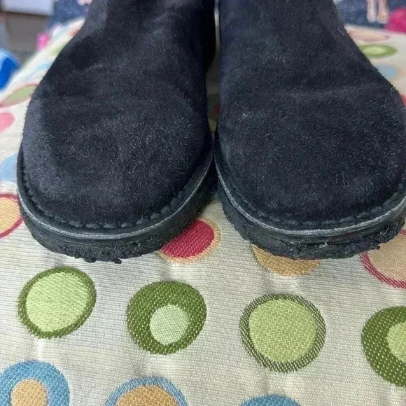 Vince Cody Black Leather Shearling Chelsea Boots Women's Size 7 Preowned - Picture 5 of 7